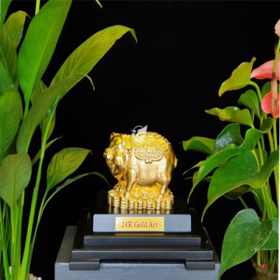 Tượng Heo Tài Lộc Dát Vàng 24K M03(17x14x22 cm) MT Gold Art- quà tặng đối tác, quà tặng sếp. quà tặng khách hàng, quà tặng khai trương, quà tặng tân gia, quà tặng doanh nghiệp, quà tặng sinh nhật , quà tặng sự kiện