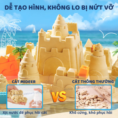 Cát động lực cho bé Mideer an toàn kèm khuôn dụng cụ, cát trọng lực dẻo tạo hình Magic Sand Play