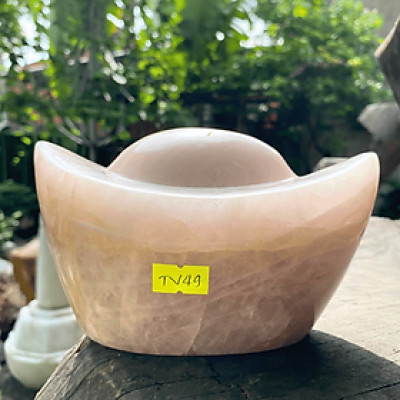 Thỏi vàng phong thủy đá thạch anh NHASAN TV49 nặng 2.18kg, kích thước (16x10x9 cm)