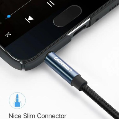 Ugreen UG10684AV112TK 0.5M màu Xanh Cáp âm thanh 2 đầu 3.5mm dương - HÀNG CHÍNH HÃNG