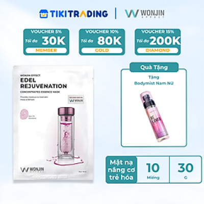 Combo 10 Mặt Nạ Truyền Dịch Nâng Cơ Trẻ Hóa Da WonJin Effect Edel Rejuvenation Mask 30g