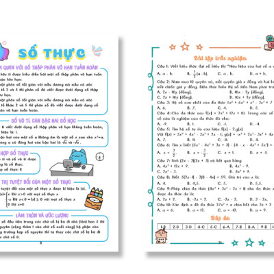 Sách - Combo Sổ Tay Hack Kiến Thức Toán Anh 7 & Đề Cương Toán Văn Anh 7 SKETCHNOTE (WU)