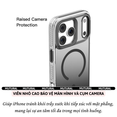 Ốp lưng nhám chống sốc đổi màu Gradient sạc từ tính không dây cho iPhone 17 Pro Max / 17 Pro hiệu Mutural Icesense - Thiết kế sang trong, Viền TPU đệm khí, mặt lưng PC chống ố vàng - Hàng nhập khẩu