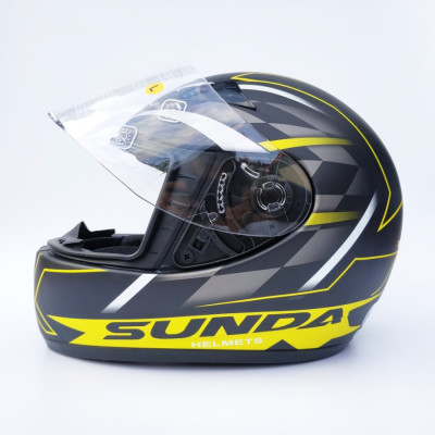 Mũ bảo hiểm fullface chính hãng Sunda 2000c đen nhám tem vàng