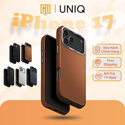 Ốp Lưng Cho iPhone 17 Series UNIQ LYDEN Da Vegan Cao Cấp Viền Camera Bằng Nhôm Lót Microfiber Hỗ Trợ MagClick Hàng Chính Hãng