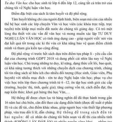  Sách - Dạy và học nghị luận văn học (cơ bản và nâng cao từ lớp 6 - lớp 12)