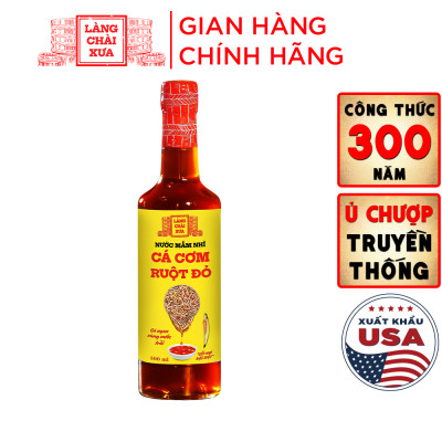 [KF] Thùng 6 chai Nước mắm nhỉ cá cơm ruột đỏ Làng Chài Xưa 500ml cá cơm vàng ngon vùng nước trồi 300 năm truyền thống chai thủy tinh