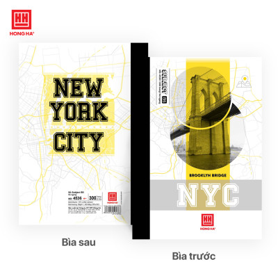 Sổ bìa bồi kẻ ngang B5 300 trang Hồng Hà Subject - 4536