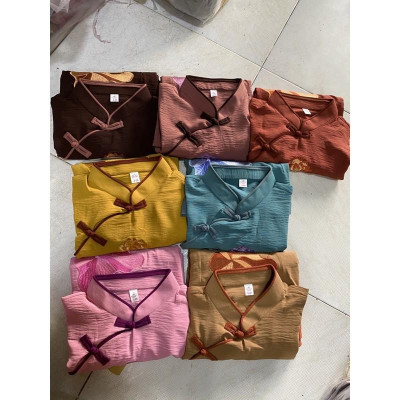 Đồ Lam Đi Chùa # Sẫm Thêu Vải Đũi Cao Cấp # Đồ Bộ # Quần Áo Nữ