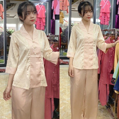 ĐỒ LAM ĐI CHÙA  Mẫu Bà Lai Phối Gấm Cao Cấp
