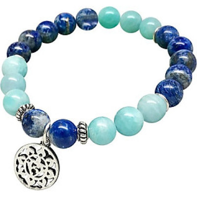 Vòng Đá Amazonite Mix Lapis Và Charm Bạc Ngọc Quý Gemstones VPT039