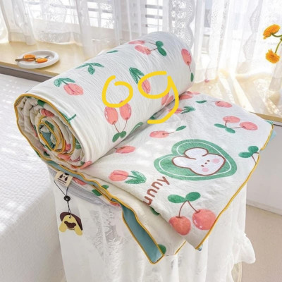 Chăn hè Cotton DULCETT Đũi xơ Đậu Nành mềm mát, Mền hè kích thước 2mx2m3 dùng 4 mùa quanh năm