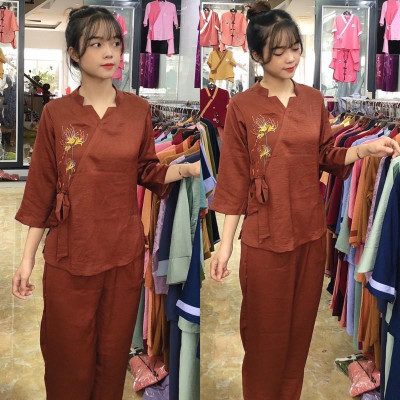 Đồ Lam Đi Chùa # Lục Giác Hoa Cúc # Đồ Bộ Nữ # Quần Áo