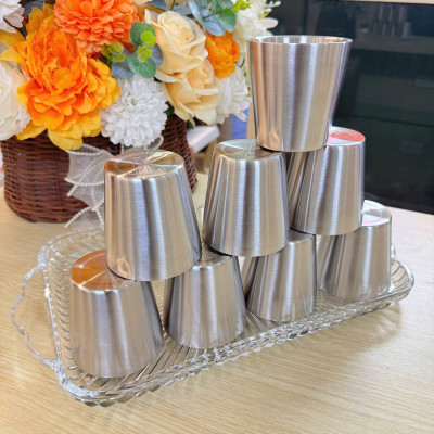 SET 8 CỐC INOX HÀN QUỐC DUNG TÍCH 175ML