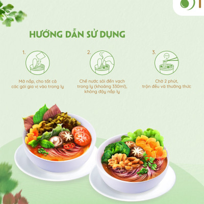 Thùng 24 ly bún gạo lứt ăn liền NGON & THON - Vị rau củ hạt ngũ cốc