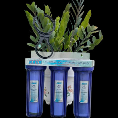 Bộ 3 cốc lọc thô trong suốt Kasa- Cốc Organic 10inch cao cấp dùng lọc thô, lắp trước máy lọc nước, rửa rau, lọc nước bể cá.../ hàng chính hãng