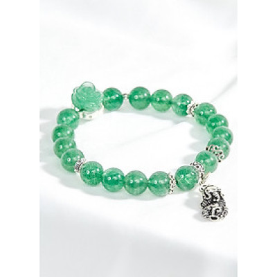 Vòng thạch anh xanh phối charm tỳ hưu treo Ngọc Quý Gemstones