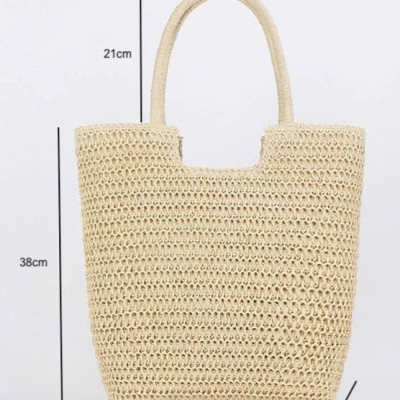 Giỏ Cói Giấy Mềm Dáng Tote Gắn Vỏ Sò, Giỏ Cói Tote Lan Châu ACC142