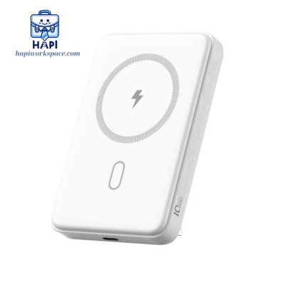 Sạc dự phòng từ tính hàng chính hãng WiWU Magnetic Powerbank 10.000mAh Wi-P043: Sạc không dây 15W, chân đỡ tích hợp