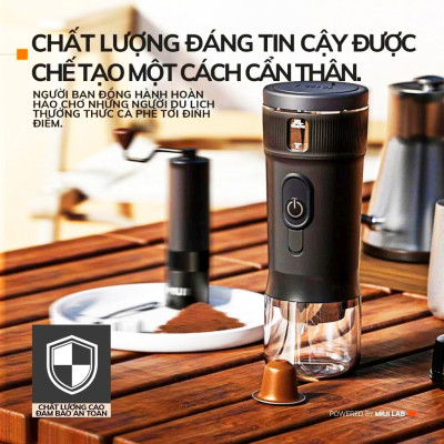 Máy Pha Cà Phê Bột Cafe Viên Nén MIUI Espresso DC12V + USB 100W Chức Năng Đun Nước Nóng Ngon Như Pha Máy Dùng Cho Xe Hơi Camping Picnic