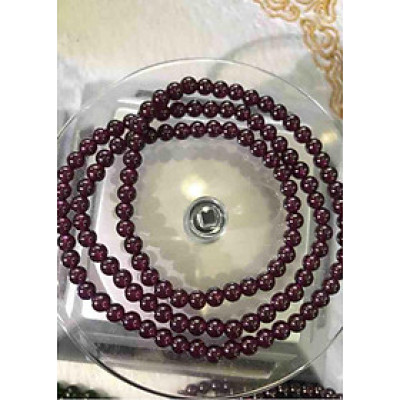 VÒNG NỮ MỆNH HOẢ THỔ ĐÁ GRANET ĐEO LIỀN TAY  XOAY 3 VÒNG ĐỎ ĐẬM NỮ