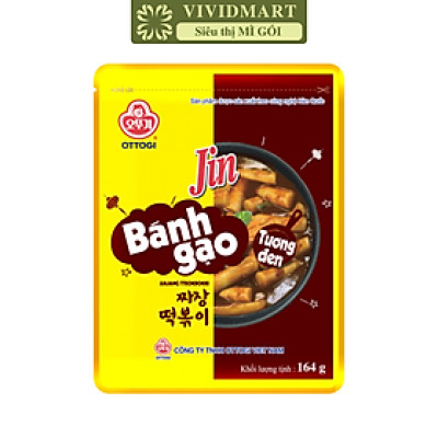 OTOKI - Bánh gạo Jin hương vị Tương đen, Bánh gạo tương đen Jin Ottogi bánh gạo Hàn Quốc ăn liền (164g/gói) 