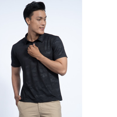 Áo thun Polo nam Novelty màu đen in họa tiết NATMMDMPSR190199N