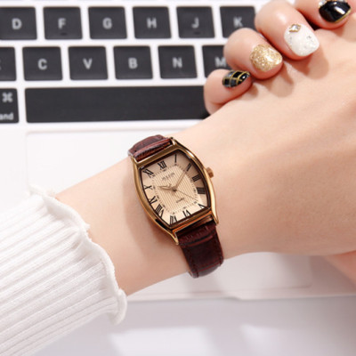 Đồng Hồ Nữ Julius Hàn Quốc JA-703LD Cổ Điển Dây Da Màu Nâu