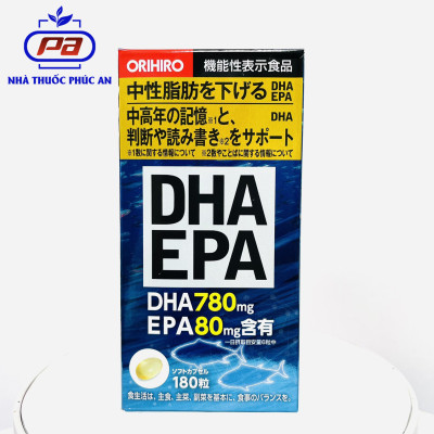 Viên uống bổ não, mắt, tim mạch Orihiro DHA EPA Nhật Bản 180 viên
