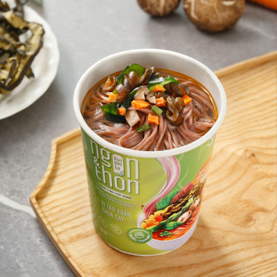 Thùng 24 ly bún gạo lứt ăn liền NGON & THON - Vị tảo xoắn chua cay