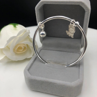 Vòng Tay Lắc Tay Cho Bé Bạc Ta Dạng Kiềng Tuổi Mão BẠC HIỂU MINH LTE532