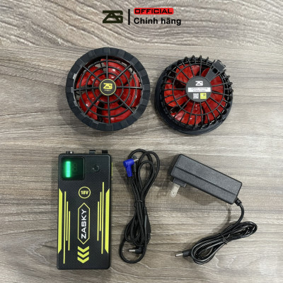 [BÁN CHẠY] Áo Điều Hòa Nhật Bản ZASKY  Cao Cấp, Pin Nhật 40.000mAh, Quạt 12V Không Chổi Than Thời Gian Sử Dụng 17-20 Tiếng, BH 1 Năm