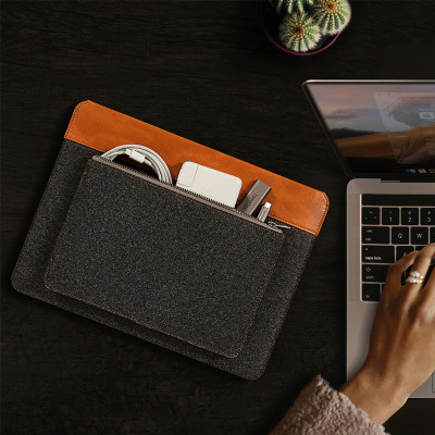 Túi chống sốc chính hãng TOMTOC (USA) Felt & PU Leather - H16-A01 cho iPad 9.7-11 inch/Pro M1/Surface Go/Samsung Galaxy Tab