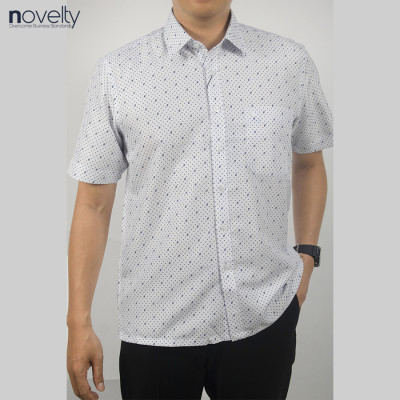 Áo sơ mi nam ngắn tay Novelty Casual Hoa văn NSMMINMSPB230711N