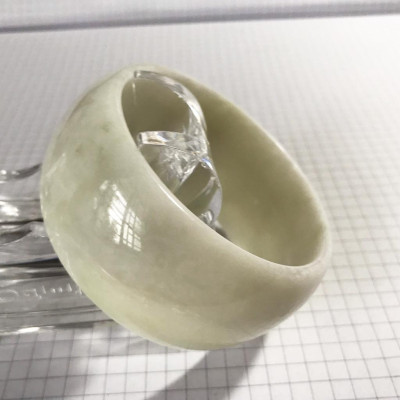 Vòng tay bạch ngọc bản cao 3 cm cho người mệnh Kim và Thủy ( đá thật của xưởng chế Tác Đá PTMN An An)