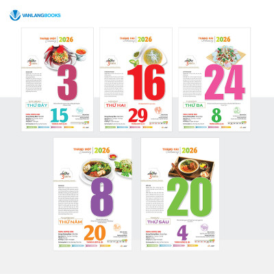 Lịch 2026 Bloc Siêu Đại – Chủ Đề Ẩm Thực Ba Miền | Lịch Tết Treo Tường Cao Cấp Vanlangbooks | Mã: VL05A