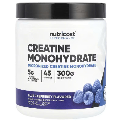 Bột Nutricost Creatine Monohydrate Powder Micronized 300G (46 Servings), Giúp Tăng Sức Mạnh