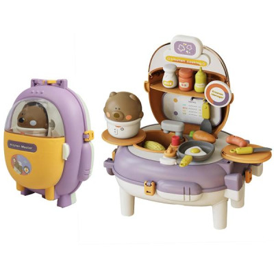 Đồ Chơi Ba Lô Nhà Bếp Gấu Xinh Xắn - Bear Magic Backpack Kitchen - Toys&Joys HY-21 (26 Chi Tiết)