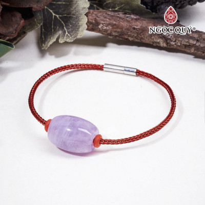 Vòng tay xỏ lu đá thạch anh tím ngọc lavender amethys mệnh hỏa, thổ - Ngọc Quý Gemstones