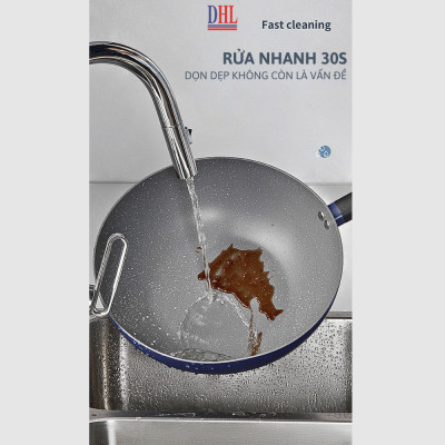 Chảo chông dính vân đá cao cấp hàn quốc Mitomo Cooker King siêu bền- Hàng chính hãng