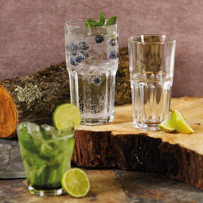 Bộ 6 cốc thủy tinh Luminarc Granity 360ml G3655, thủy tinh chịu va đập tốt, chống xước ưu việt