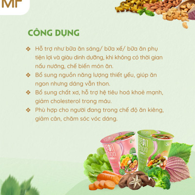 Thùng 24 ly bún gạo lứt ăn liền NGON & THON - Vị tảo xoắn chua cay