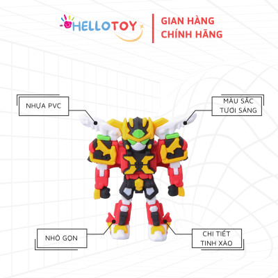 Đồ chơi Robot Little King Gaiz X HC-F-010SD, mô hình nhựa PVC, không dùng pin, phù hợp cho trẻ trên 37 tháng tuổi, có QR code, chất liệu an toàn, màu sắc bắt mắt