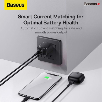 Củ sạc đa năng Baseus Compact Charger 10.5w 2 cổng USB A CCXJ - Hàng chính hãng