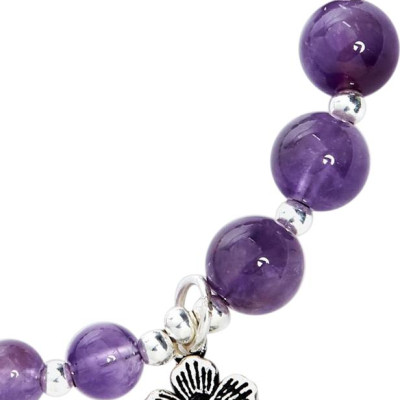 Vòng Đá Thạch Anh Tím Phối Charm Ngọc Quý Gemstones VT39