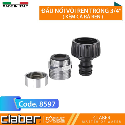 Đầu nối vòi 3 cỡ ren 22-27mm inox CLaber 8597