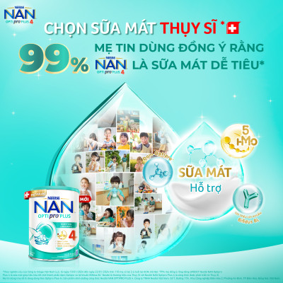 [Tặng Bình nước tuần lộc] Bộ 2 lon Sữa bột Nestlé NAN OPTIPRO PLUS 4 800g/lon với 5HMO Giúp tiêu hóa tốt + Tăng cường đề kháng - Bé 2-6 tuổi