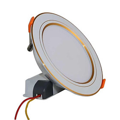 Đèn led âm trần đổi màu 9W Rạng Đông - Viền vàng mã D AT10L DM 110/9w (G)