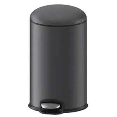 Thùng rác 5l, chất liệu thép không gỉ SUS410, màu đen, hiệu Trevi