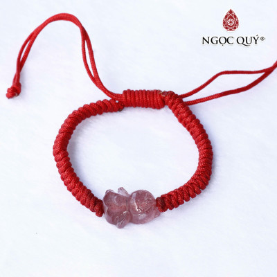 Vòng thắt dây đỏ thiên thần đá thạch anh dâu hợp mệnh hỏa, mệnh thổ - Ngọc Quý Gemstones